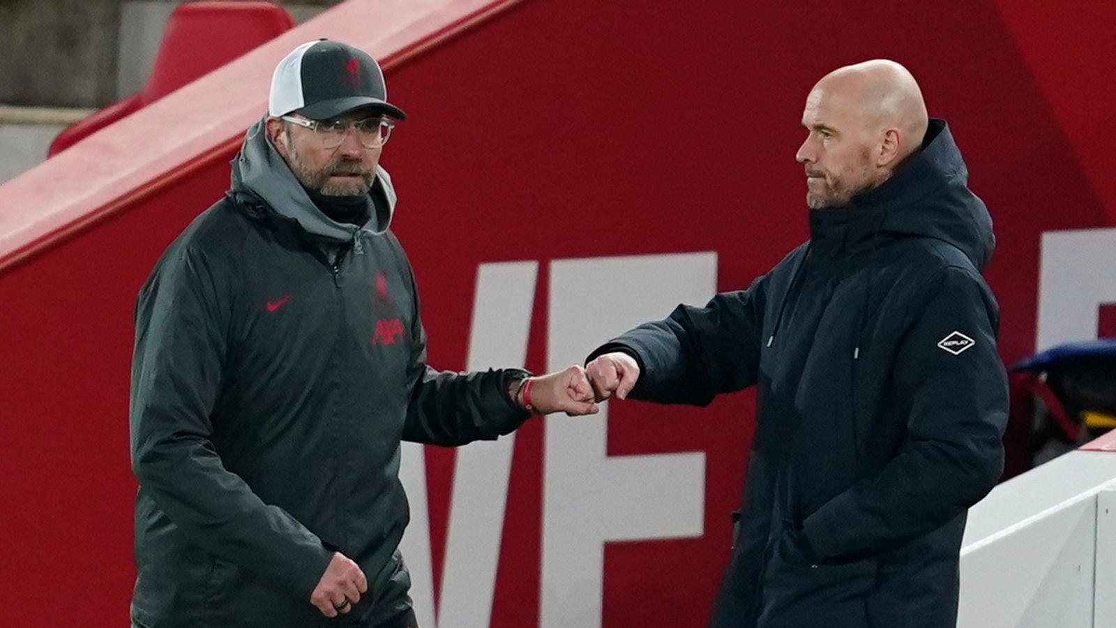 Jurgen Klopp (left) and Erik ten Hag