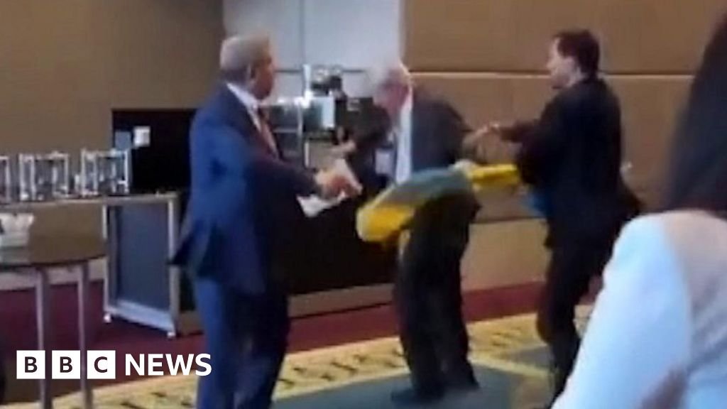 Fight after Russian snatches Ukrainian MP's flag
