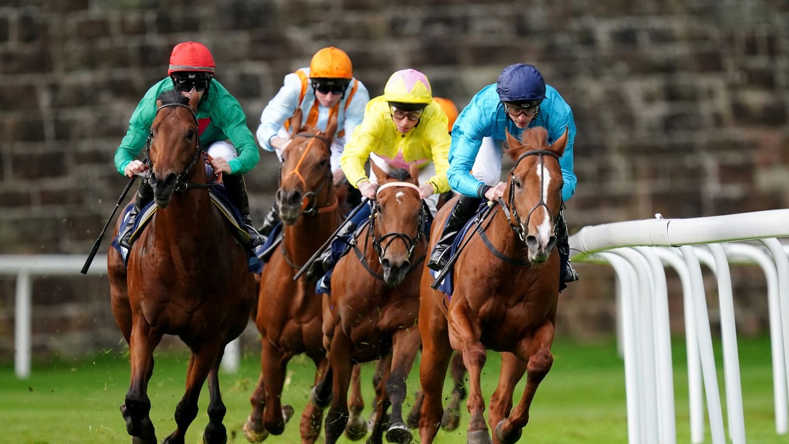 Hackman and James Doyle on the way to victory at Chester