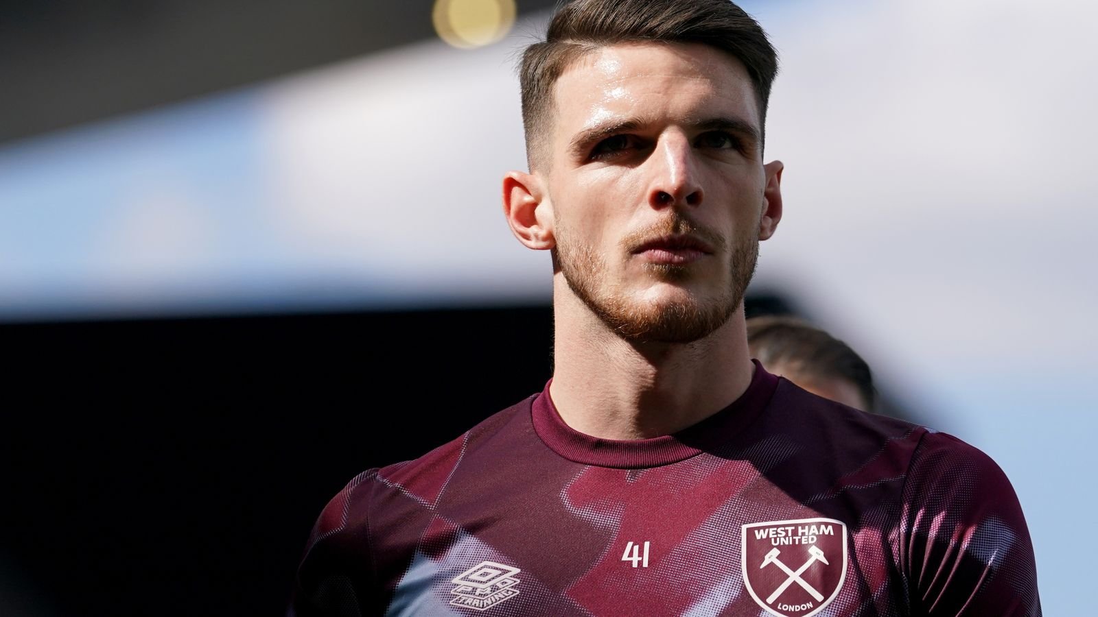 Declan Rice pictured prior to West Ham's match vs Fulham