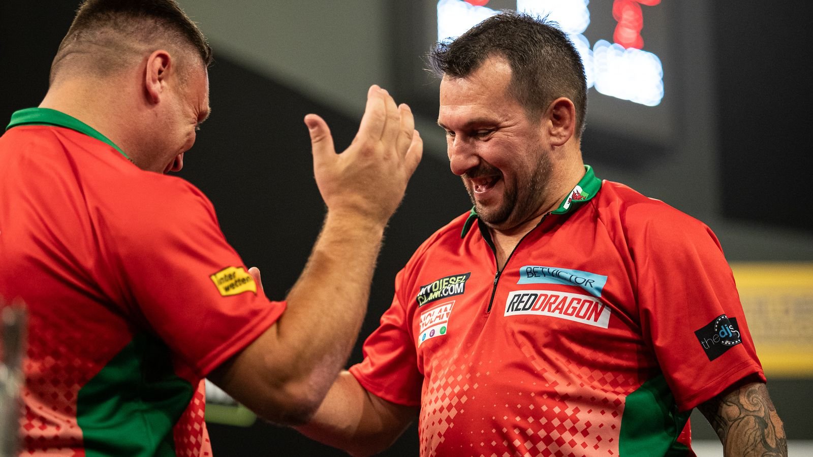 World Cup of Darts: Gerwyn Price and Jonny Clayton celebrate glory for Wales in Frankfurt