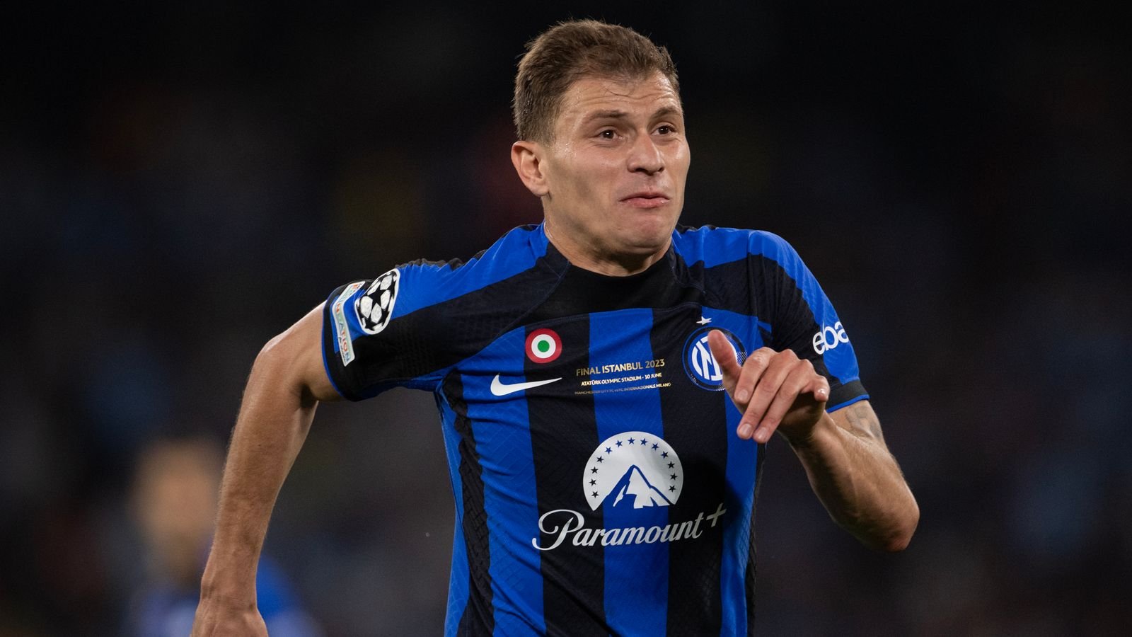 Nicolo Barella in action during the UEFA Champions League final