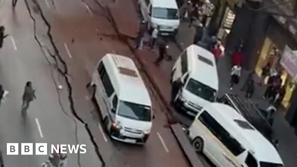 Reported gas explosion cracks open Johannesburg street
