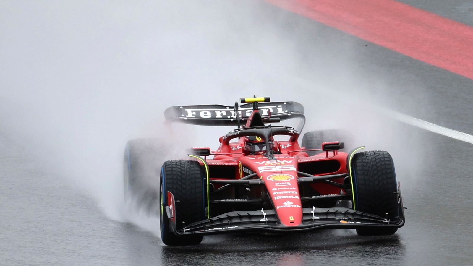 Belgian GP: Carlos Sainz tops wet practice for Ferrari ahead of Qualifying at Spa