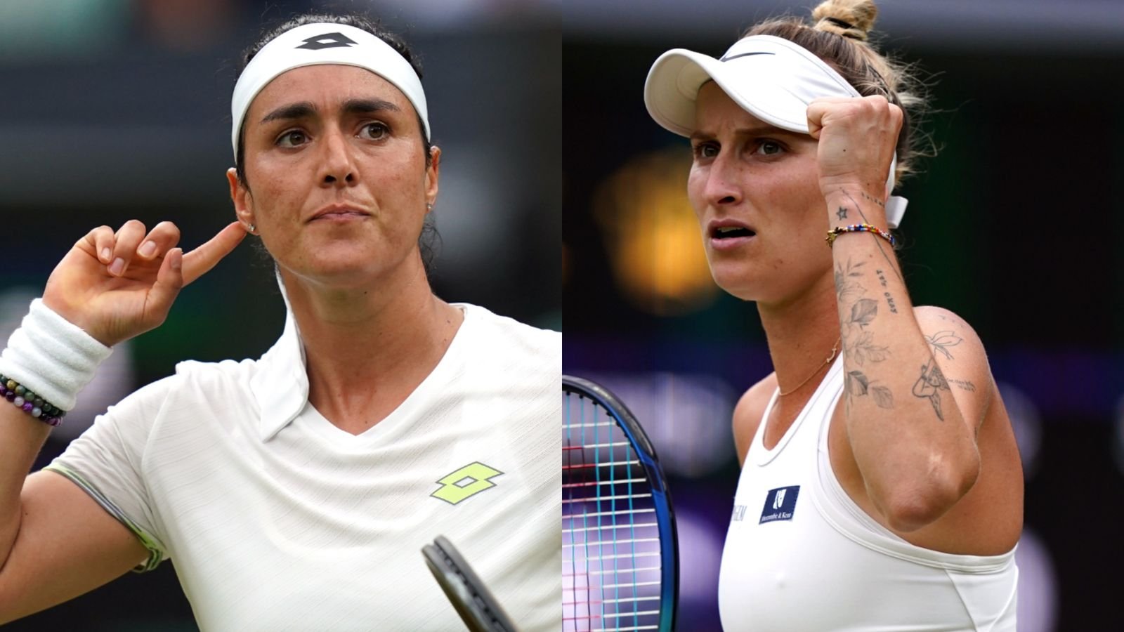 Ons Jabeur and Marketa Vondrousova at Wimbledon