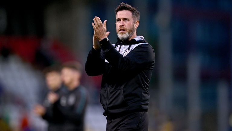 Shamrock Rovers manager Stephen Bradley after defeat in the Champions League first qualifying round first leg against Breidablik
